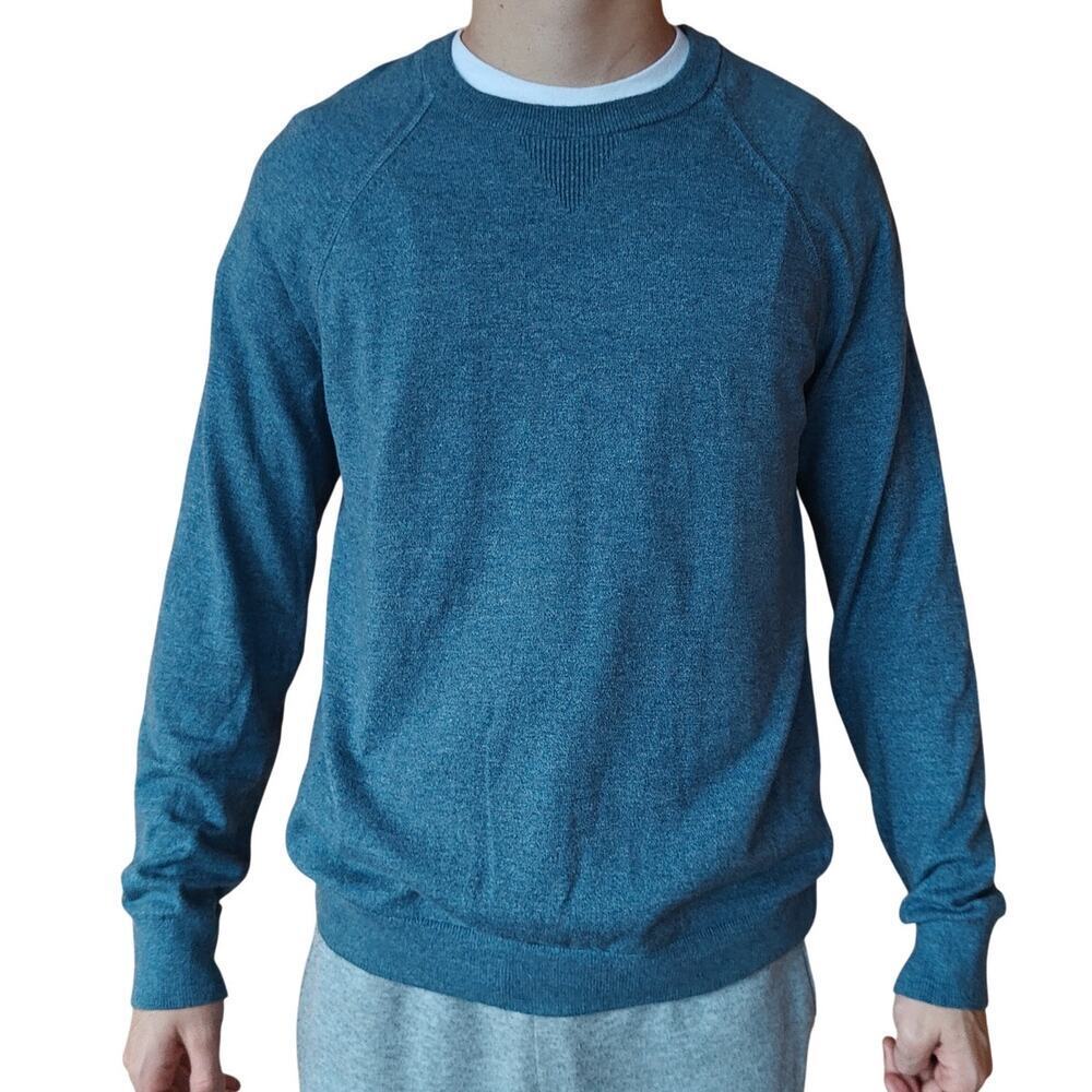 Banana Republic Blue Organic Cotton Crewneck Sweater Mens M